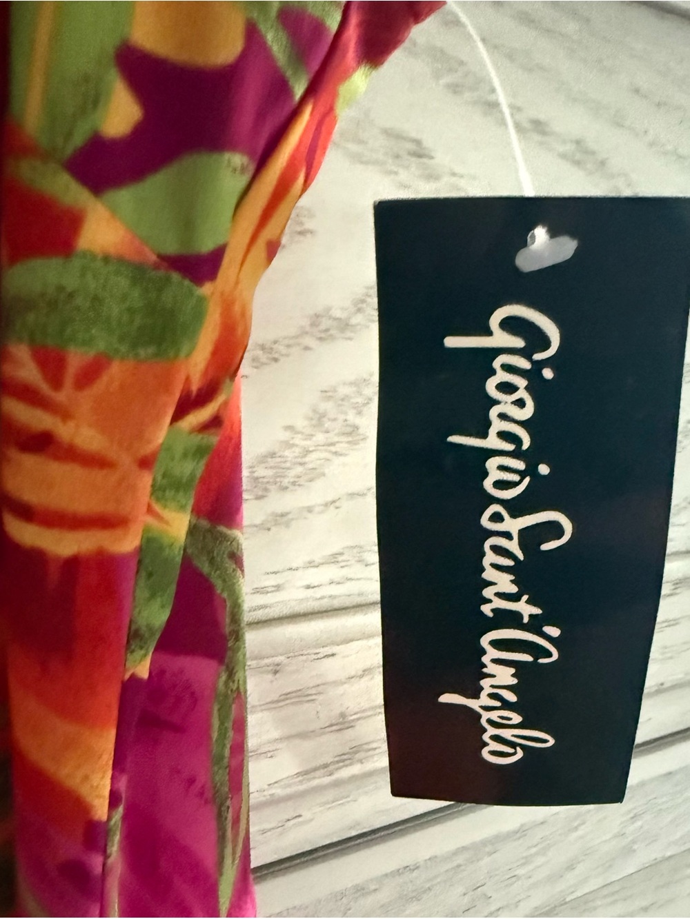 Vintage NWT Tropical Side Drape Maxi Dress Vibrant Colorful Palm Print (Size 10) - Picture 5 of 5